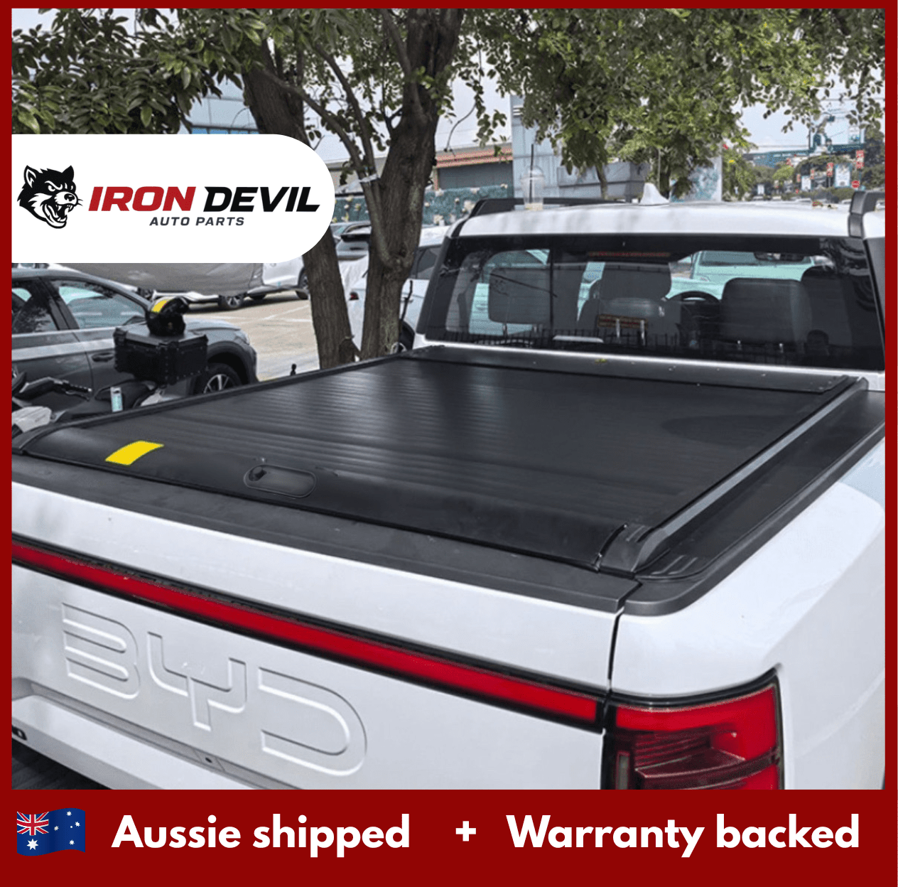 BYD Shark 6 Retractable Aluminium Roller Lid – Waterproof Pickup Tonneau Cover - Iron Devil
