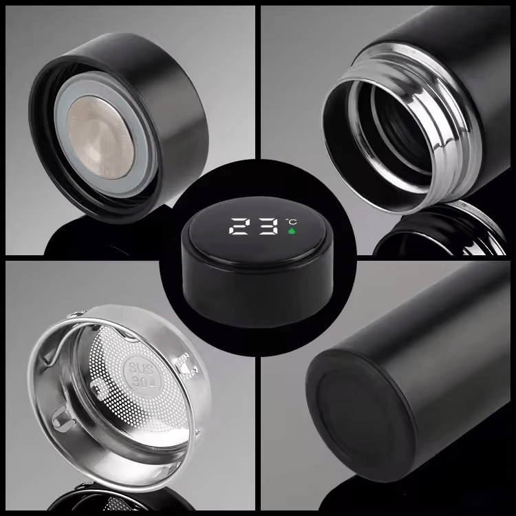 BYD Smart Thermos Bottle – Insulated Stainless Steel Travel Mug with digital temperature display - Iron Devil