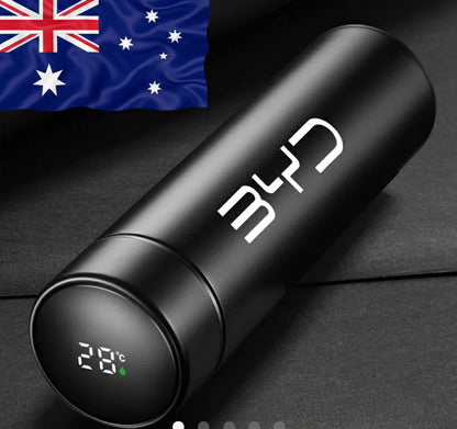 BYD Smart Thermos Bottle – Insulated Stainless Steel Travel Mug with digital temperature display - Iron Devil