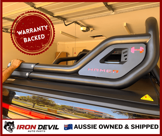 Hamer - Style Universal Steel Ute Roll Bar with attachable Cargo Storage Basket - Iron Devil