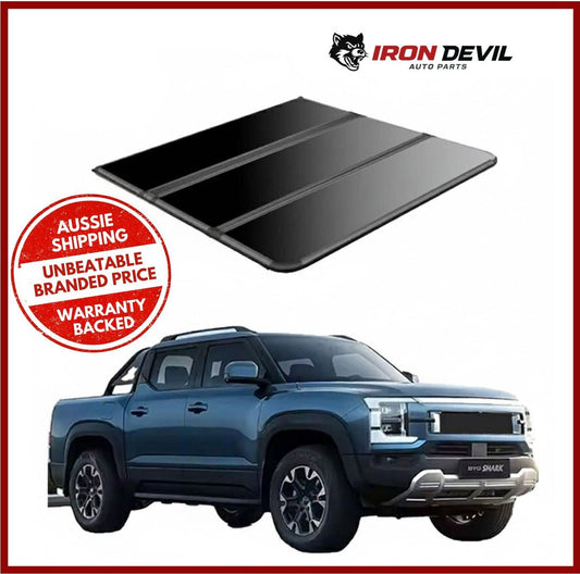 Premium Aluminum Trifold Tonneau Cover for BYD Shark 6 - Iron Devil