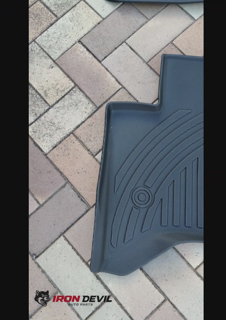 Pan of BYD Shark 6 floor mats on brick Iron Devil brand