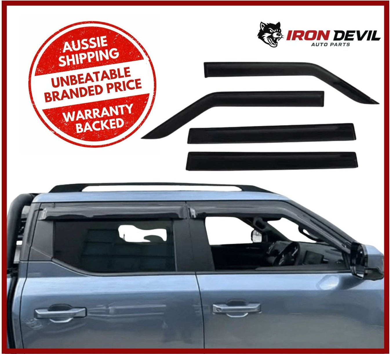 Window Weathershields Set of 4 for BYD Shark 6 - Iron Devil